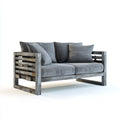 Divano da esterno 158×78×82 cm - grigio e legno - struttura in legno - stile rustico per outdoor