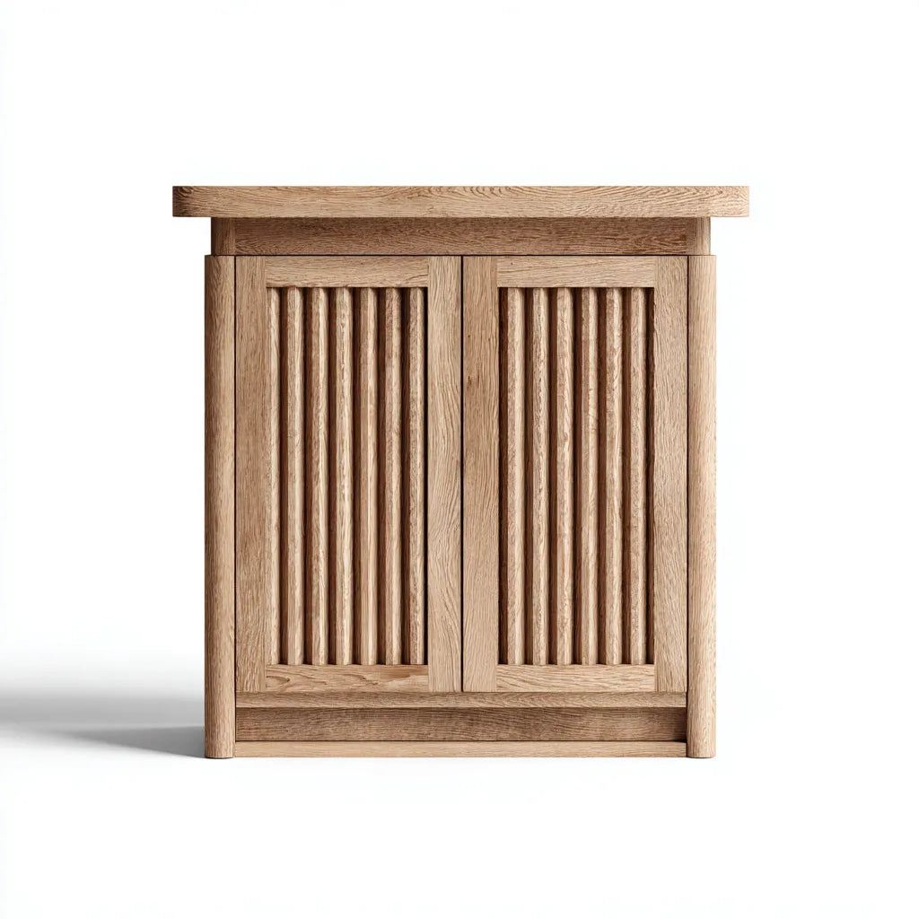 Credenza Sala da pranzo 95×42×98 cm - legno - due ante scanalate con piano superiore ampio