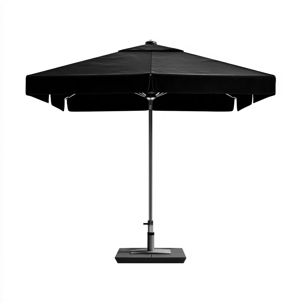 Ampio ombrellone da esterno 300×300×260 cm - nero/argento - metallo e tessuto - copertura ombreggiante per all'aperto