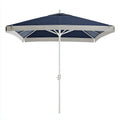 Ampio ombrellone da esterno 300×300×255 cm - beige bianco - struttura centrale per patio e zona relax