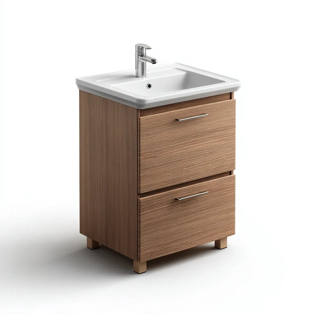 Lavabo bagno 55×40×82 cm - bianco - mobile compatto per bagno moderno