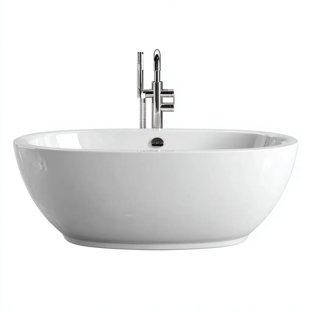Vasca da bagno freestanding 160×75×58 cm - bianco - ovale compatta per bagno