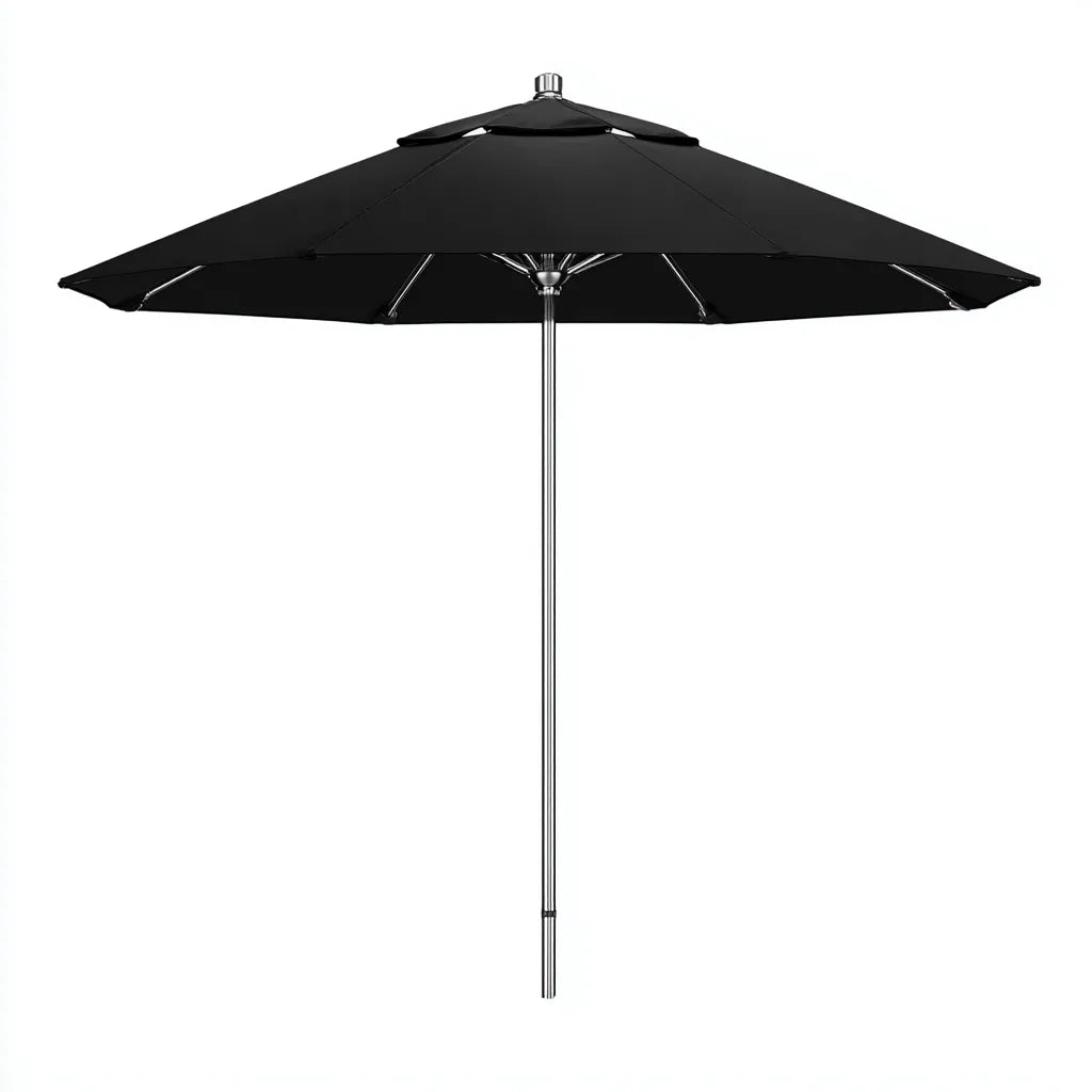 Ampio ombrellone da esterno 280×280×255 cm - blu/bianco - metallo e tessuto - parasole per all'aperto