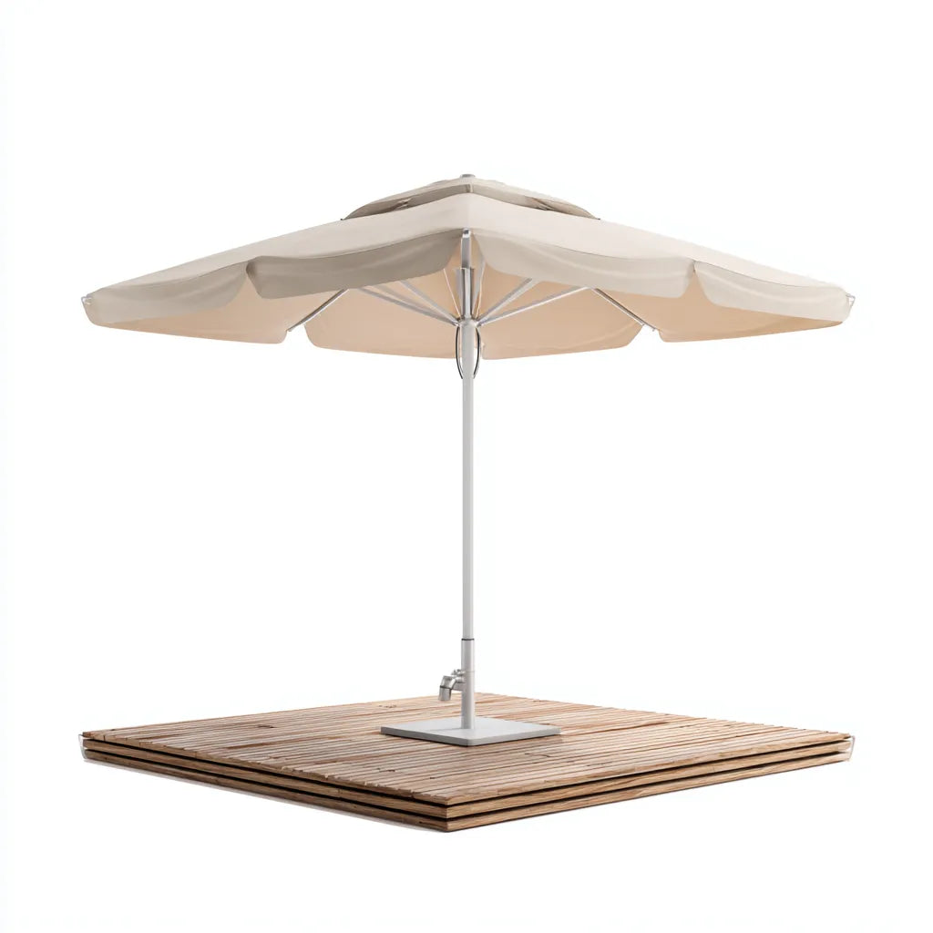 Ampio ombrellone da esterno 300×300×255 cm - Beige/Nero - copertura laterale per giardino