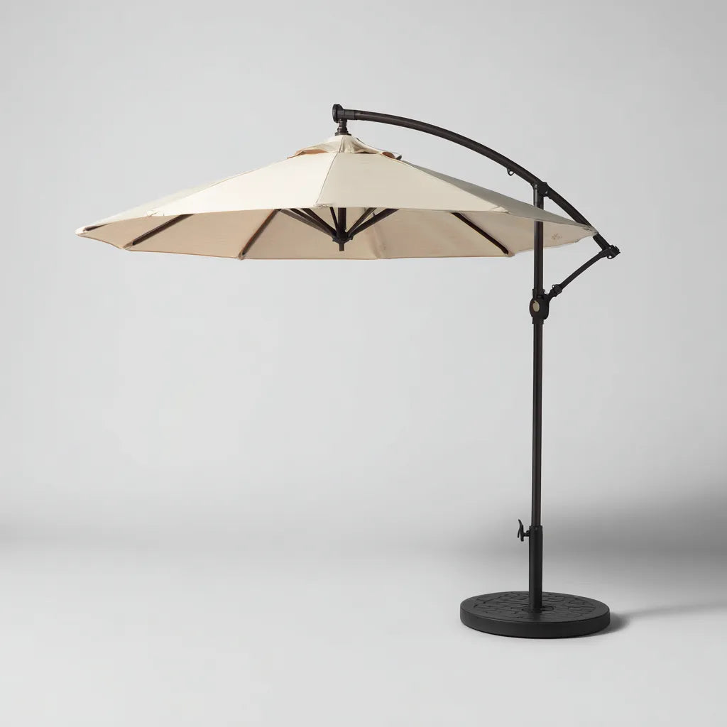 Ampio ombrellone da esterno 280×280×245 cm - nero - parasole moderno per area esterna