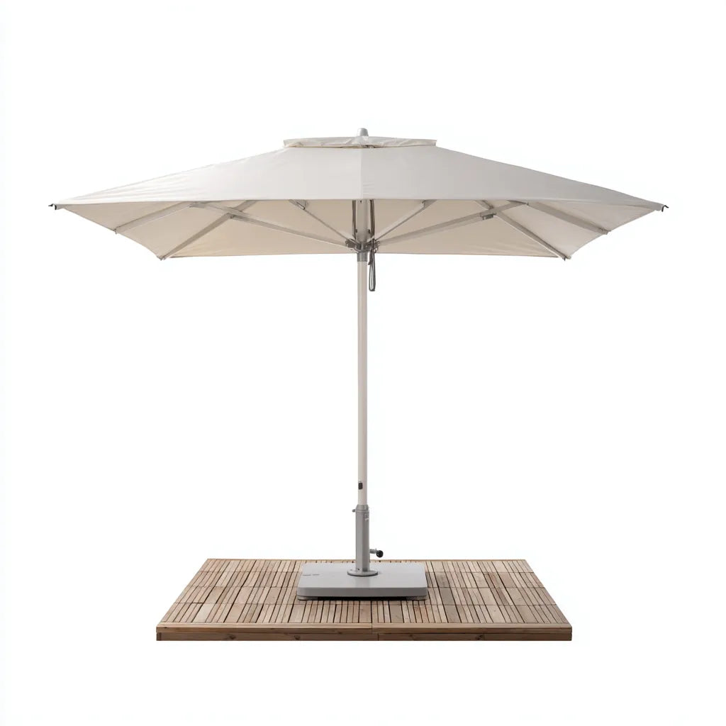 Ampio ombrellone da esterno 295×295×252 cm - Beige/Nero - parasole sospeso per terrazza