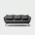 Divano da esterno in metallo e corda 178×80×76 cm - Antracite/Nero - stile lounge per giardino
