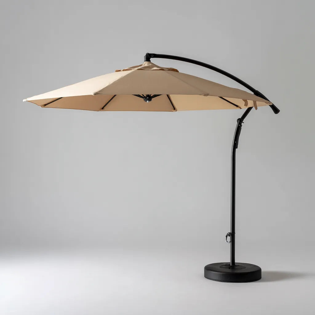 Ampio ombrellone da esterno 300×300×250 cm - nero - copertura per giardino e terrazza