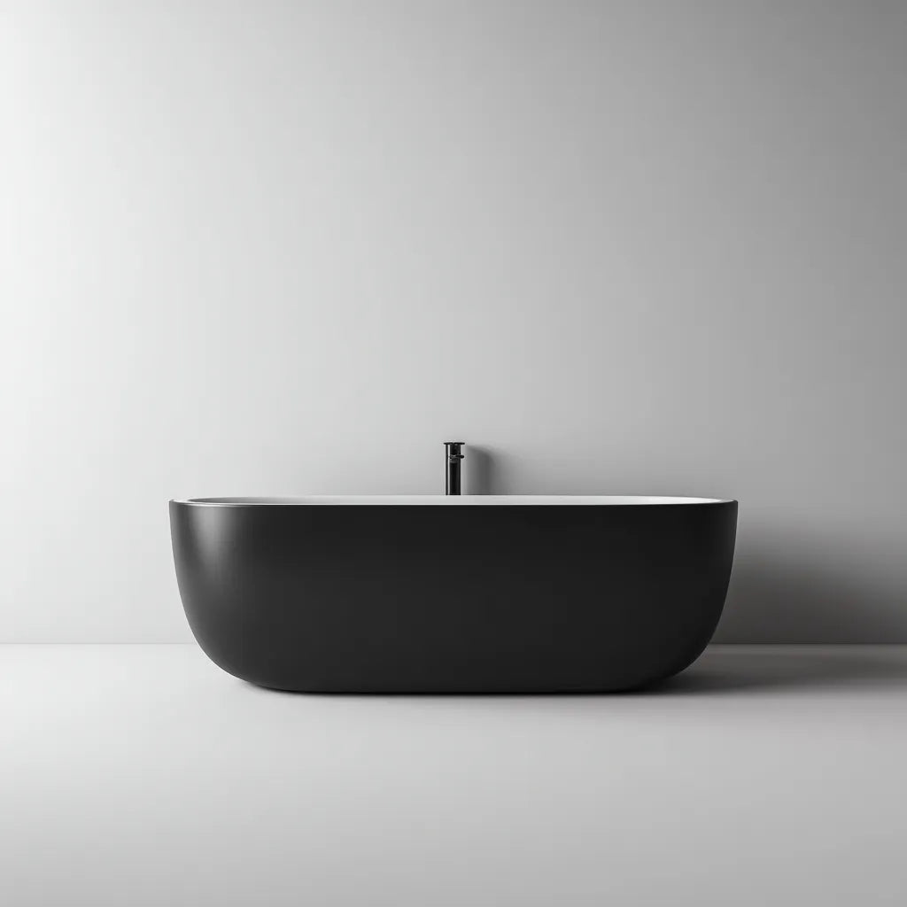 Vasca da bagno freestanding in acrilico 170×75×58 cm - Nero - design moderno per bagno