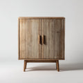 Credenza 80×38×92 cm - rovere naturale - per sala da pranzo con finitura scanalata