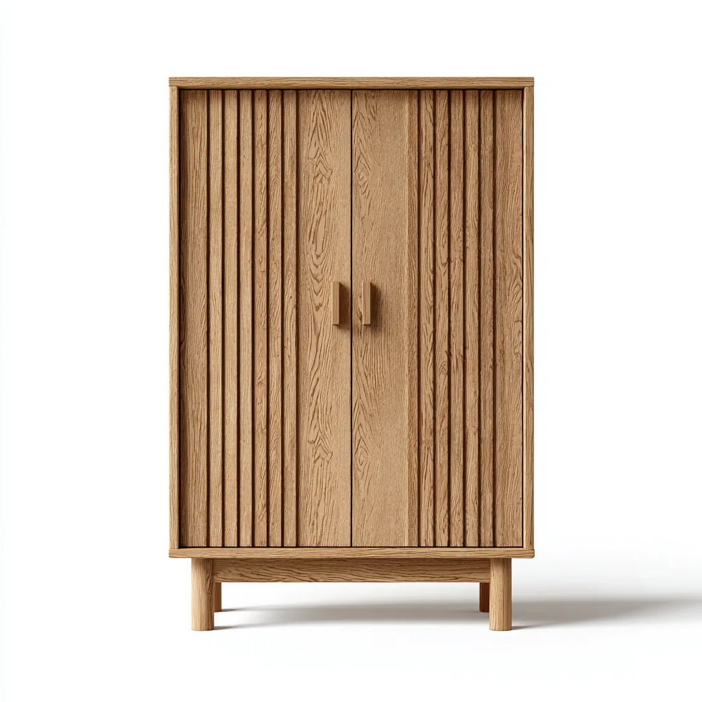 Credenza Sala da pranzo 100×45×150 cm - legno - due ante scanalate con struttura rialzata
