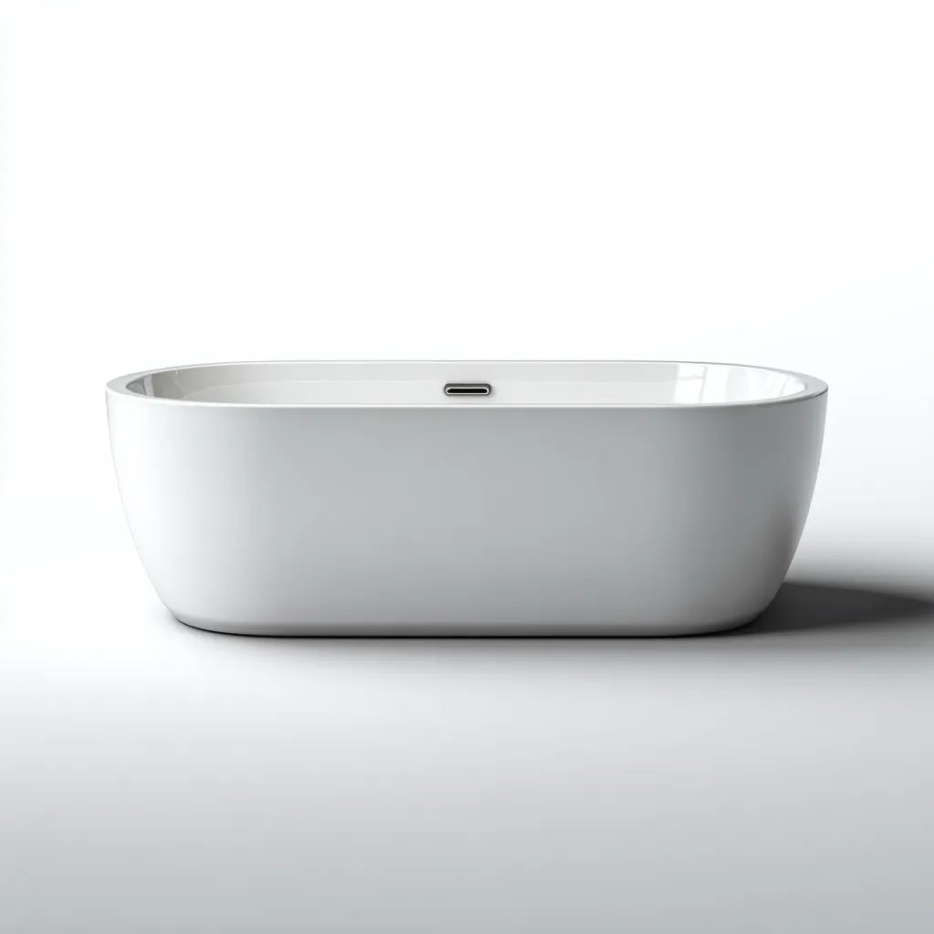 Vasca da bagno freestanding in acrilico 165×78×56 cm - Bianco - stile minimale per bagno