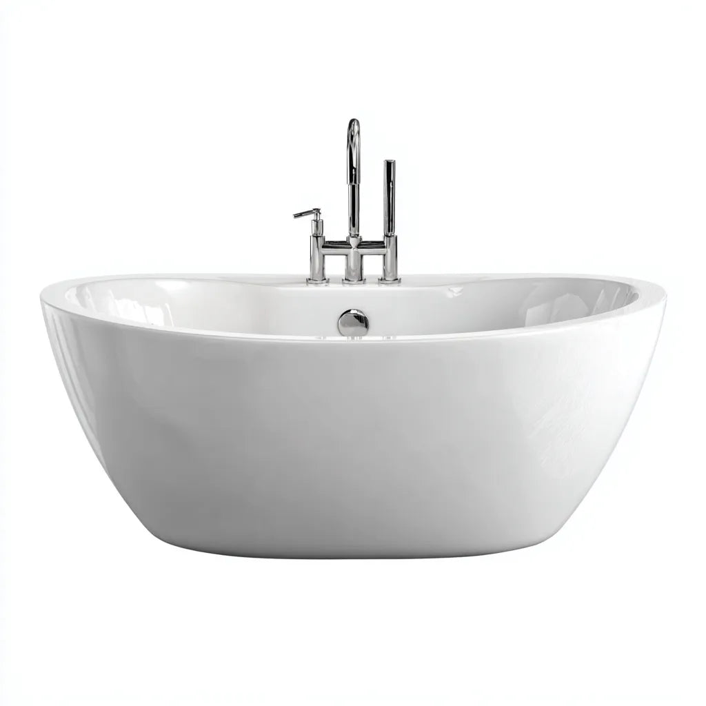 Vasca da bagno freestanding in acrilico 180×80×60 cm - Bianco - stile contemporaneo per bagno