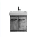 Mobile bagno 40×38×82 cm - legno chiaro - lavabo bianco rettangolare - soluzione bagno elegante