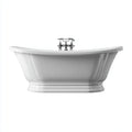 Vasca freestanding 175×80×64 cm - bianco - stile classico con base sagomata per bagno elegante