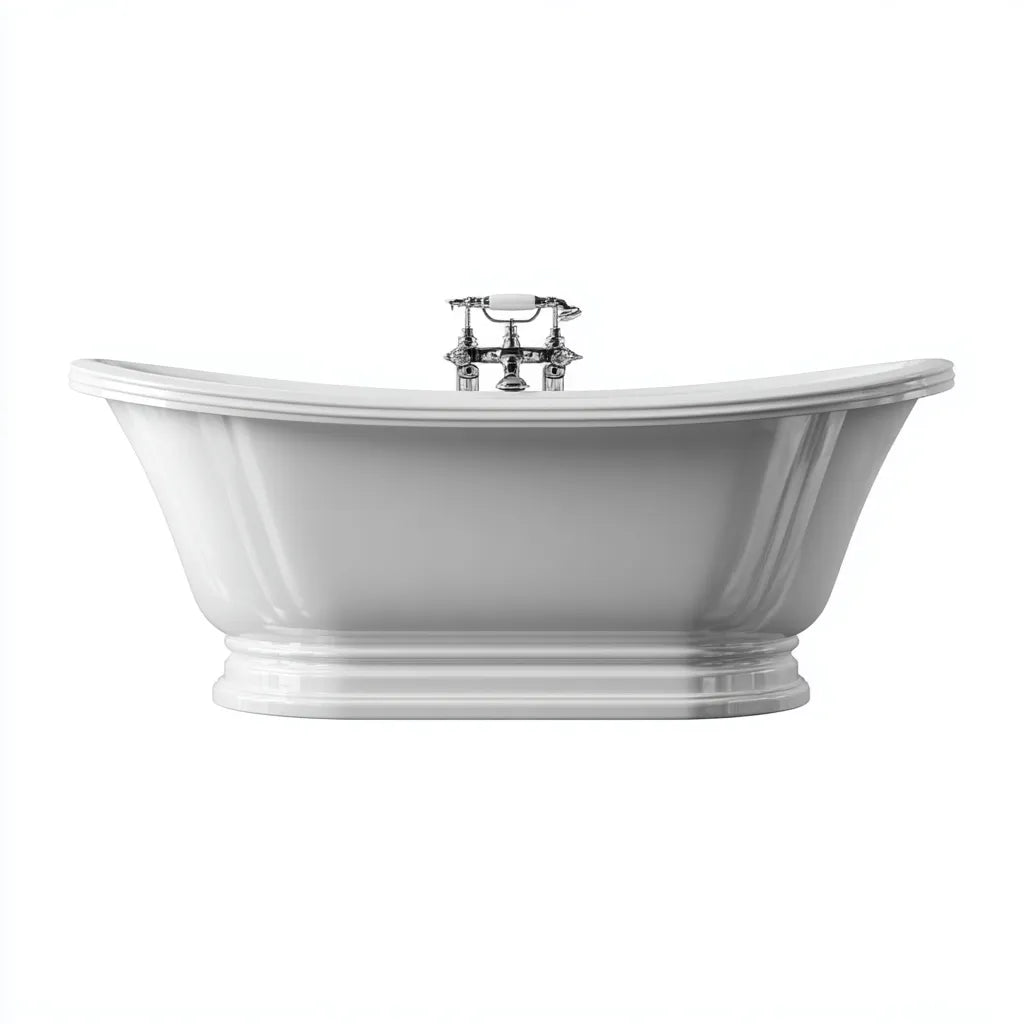 Vasca freestanding 175×80×64 cm - bianco - stile classico con base sagomata per bagno elegante