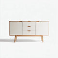 Credenza in legno 160×40×78 cm - Bianco - con struttura moderna per sala da pranzo