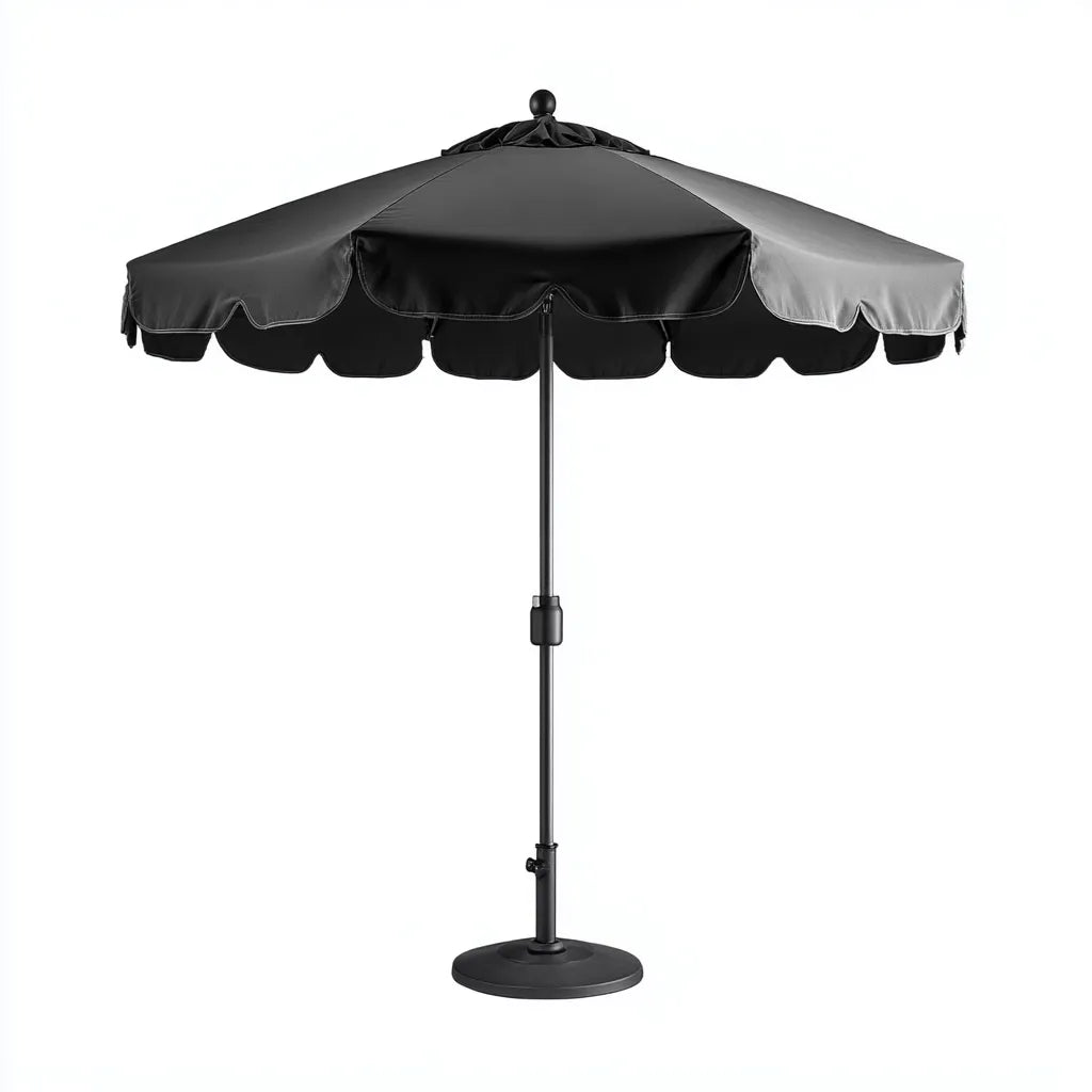 Ampio ombrellone da esterno 300×300×270 cm - nero - metallo e tessuto - copertura parasole per giardino