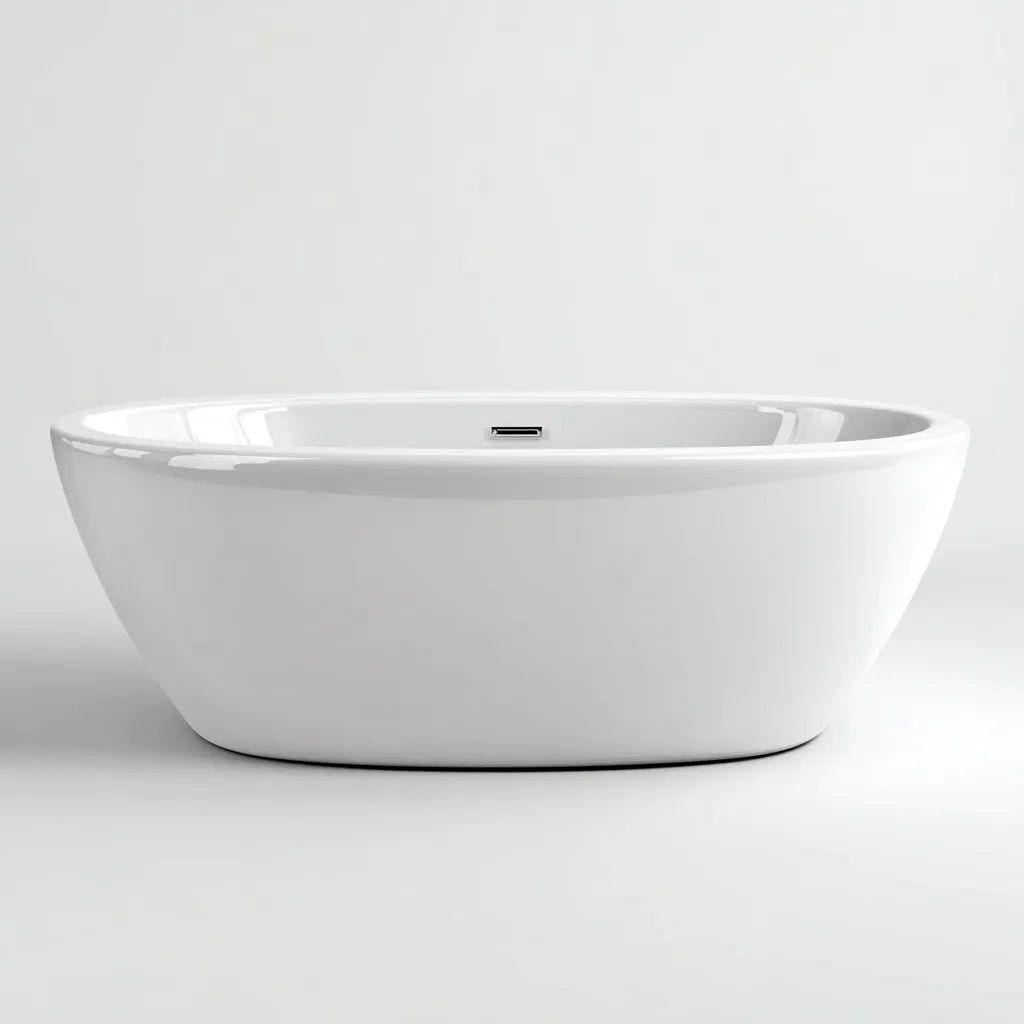 Vasca da bagno 160×75×58 cm - bianco - per bagno - design ovale moderno