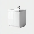 Mobile lavabo 50×40×82 cm - bianco lucido - lavabo integrato per bagno - stile essenziale