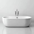 Vasca freestanding 170×78×58 cm - bianco - profilo ovale arrotondato per bagno moderno