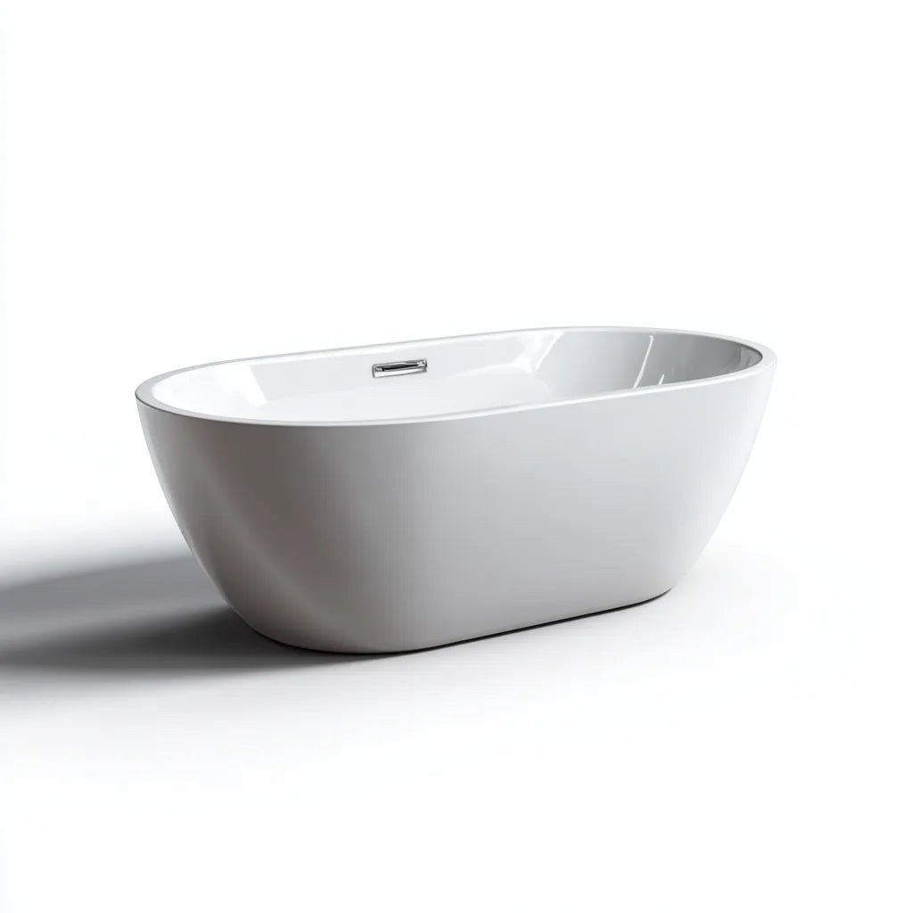 Vasca da bagno freestanding 170×78×60 cm - bianco - ovale allungata per bagno