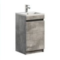 Mobile bagno 40×35×80 cm - rovere naturale - lavabo bianco con base compatta - stile moderno