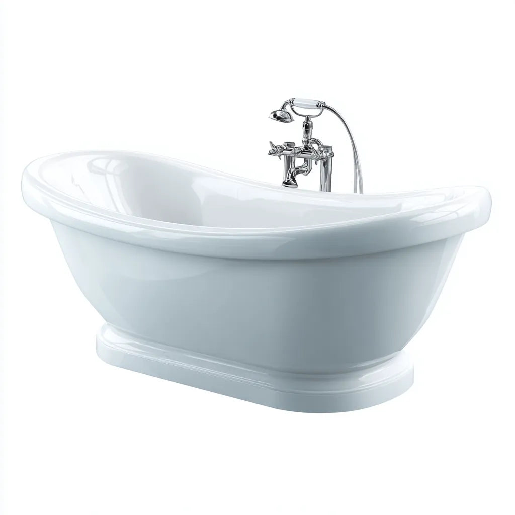 Vasca da bagno 170×75×78 cm - bianco - per bagno - stile classico avvolgente